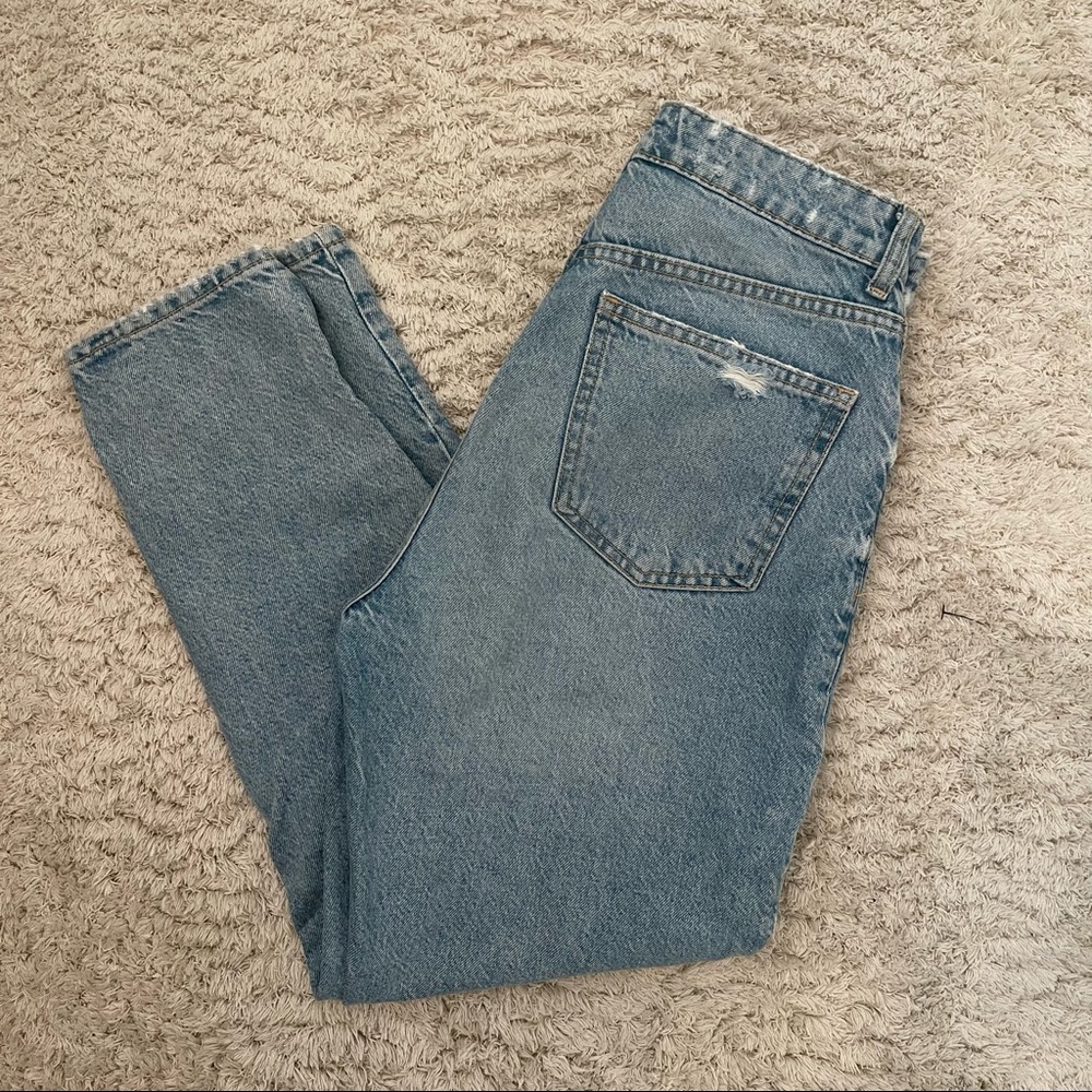 zara ripped mom jeans